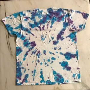 Gildan tie dye in blue and purple shades half sleeve T-shirt